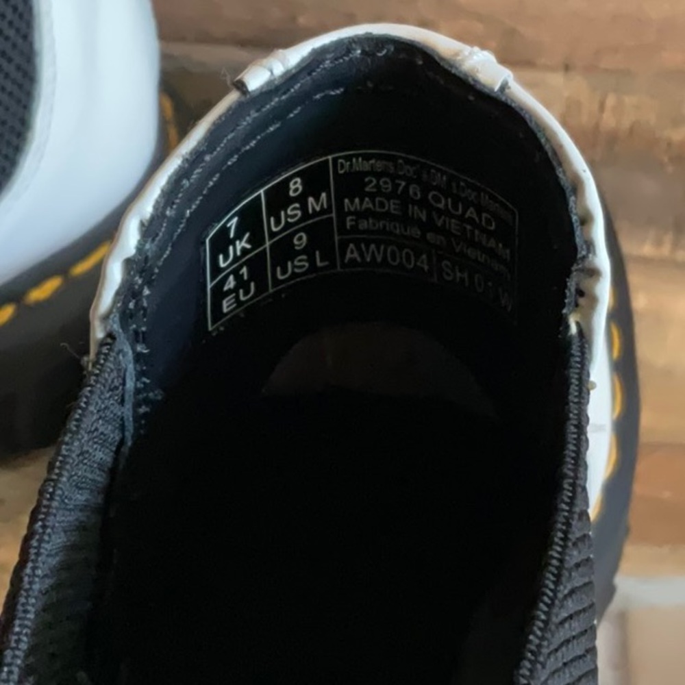 Dr. Martens Black and White Leather Boots - Picture 3 of 3